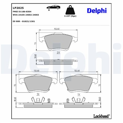 DELPHI LP2025 EAN: 5012759428399.