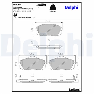 DELPHI LP2050 EAN: 5012759416754.