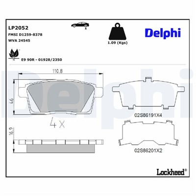 DELPHI LP2052 EAN: 5012759416679.