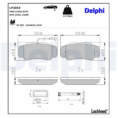 DELPHI LP2054 EAN: 5012759416693.