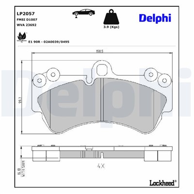 DELPHI LP2057 EAN: 5012759416778.