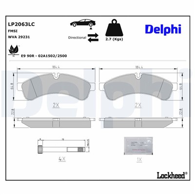 DELPHI LP2063LC EAN: 5012759633809.