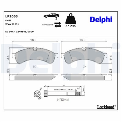 DELPHI LP2063 EAN: 5012759416822.