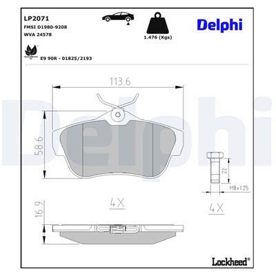 DELPHI LP2071 EAN: 5012759426883.
