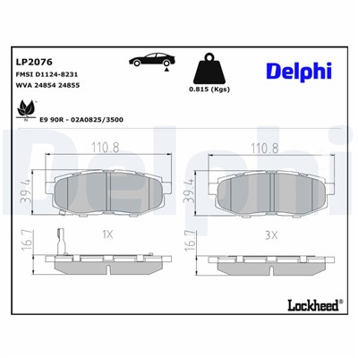 DELPHI LP2076 EAN: 5012759418475.