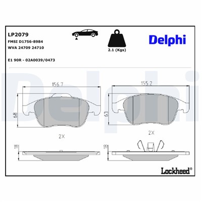DELPHI LP2079 EAN: 5012759425084.
