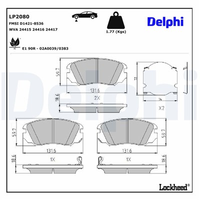 DELPHI LP2080 EAN: 5012759424742.