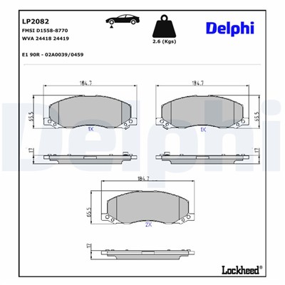 DELPHI LP2082 EAN: 5012759428436.