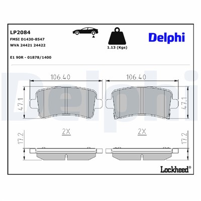 DELPHI LP2084 EAN: 5012759423622.