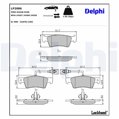 DELPHI LP2086 EAN: 5012759416945.