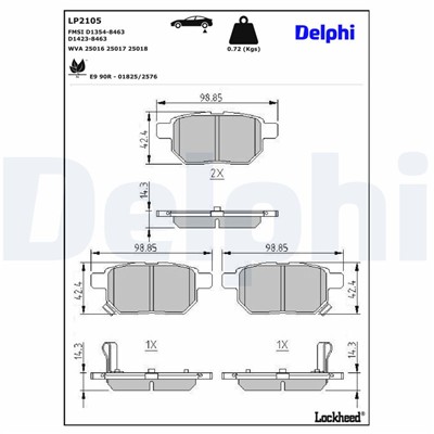DELPHI LP2105 EAN: 5012759428535.