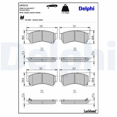 DELPHI LP2111 EAN: 5012759445907.