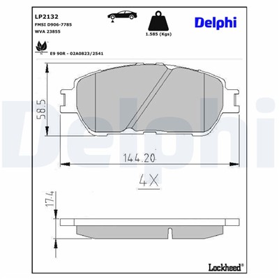 DELPHI LP2132 EAN: 5012759434079.