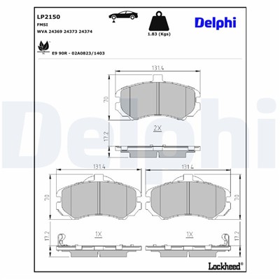 DELPHI LP2150 EAN: 5012759434154.
