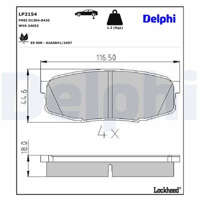 DELPHI LP2154 EAN: 5012759434192.