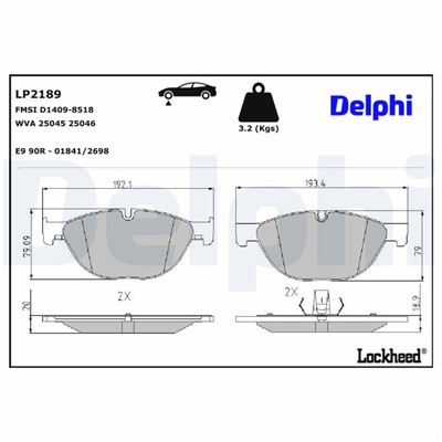 DELPHI LP2189 EAN: 5012759449400.