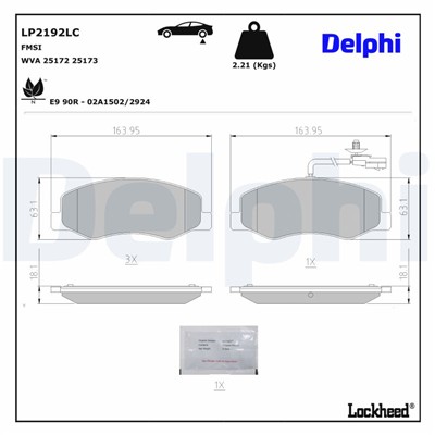 DELPHI LP2192LC EAN: 5012759633847.