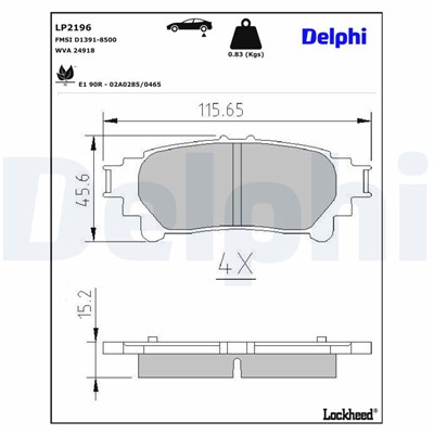 DELPHI LP2196 EAN: 5012759450482.