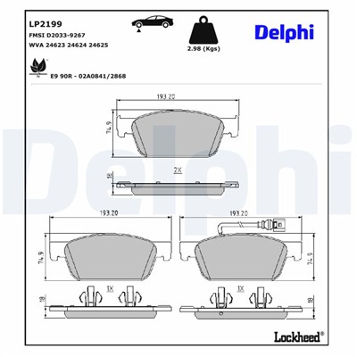 DELPHI LP2199 EAN: 5012759450512.