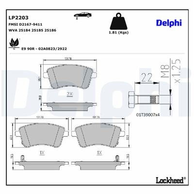 DELPHI LP2203 EAN: 5012759451540.