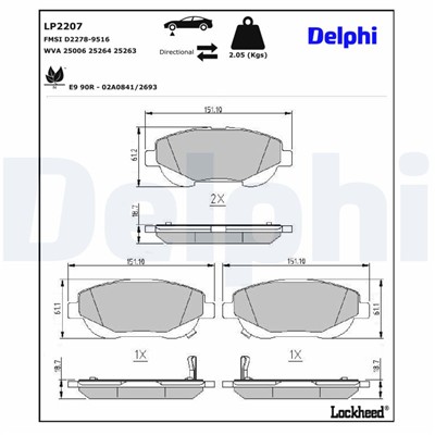 DELPHI LP2207 EAN: 5012759451564.