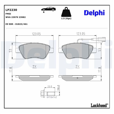 DELPHI LP2230 EAN: 5012759455807.