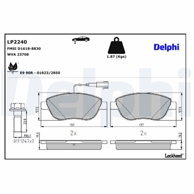 DELPHI LP2240 EAN: 5012759457283.