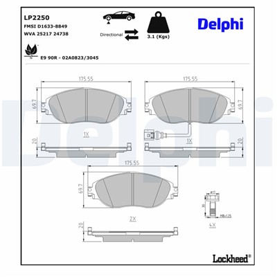 DELPHI LP2250 EAN: 5012759463857.