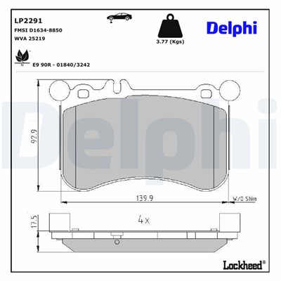 DELPHI LP2291 EAN: 5012759471173.