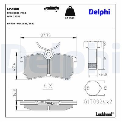 DELPHI LP2480 EAN: 5012759497432.
