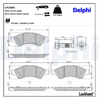 DELPHI LP2484 EAN: 5012759502273.