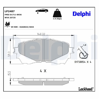 DELPHI LP2487 EAN: 5012759507834.