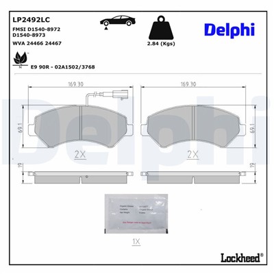 DELPHI LP2492LC EAN: 5012759633878.