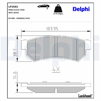 DELPHI LP2502 EAN: 5012759503072.