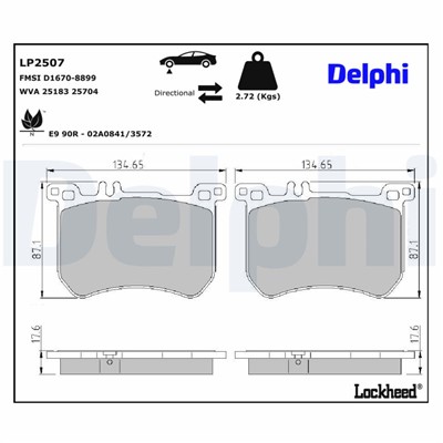 DELPHI LP2507 EAN: 5012759510339.