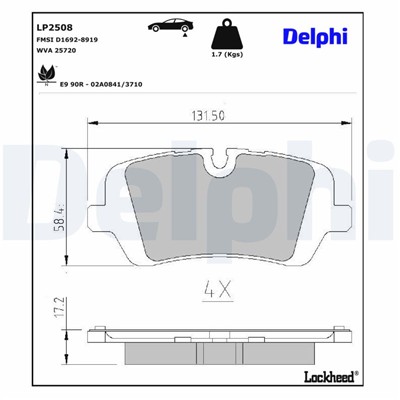 DELPHI LP2508 EAN: 5012759507452.