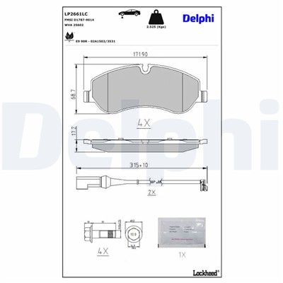 DELPHI LP2661LC EAN: 5012759633892.