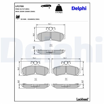 DELPHI LP2700 EAN: 5012759513385.