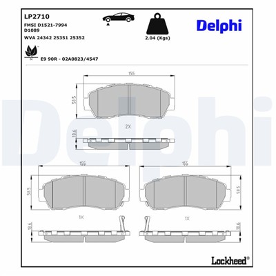 DELPHI LP2710 EAN: 5012759516225.