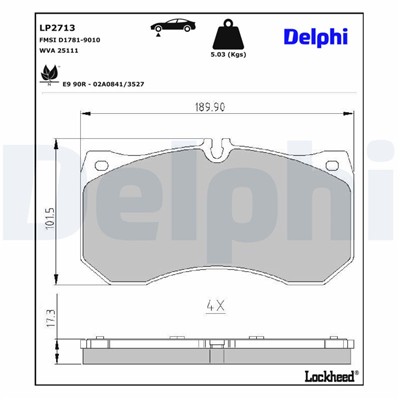 DELPHI LP2713 EAN: 5012759529553.