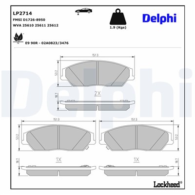 DELPHI LP2714 EAN: 5012759520802.