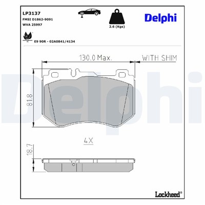 DELPHI LP3137 EAN: 5012759532560.