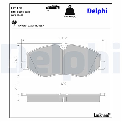 DELPHI LP3138 EAN: 5012759535400.