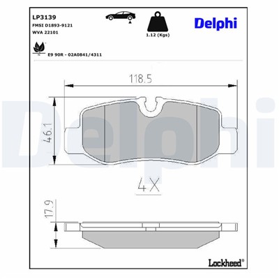 DELPHI LP3139 EAN: 5012759532584.