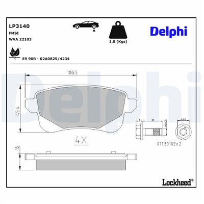 DELPHI LP3140 EAN: 5012759531761.