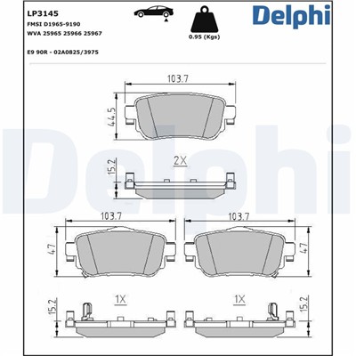 DELPHI LP3145 EAN: 5012759532652.