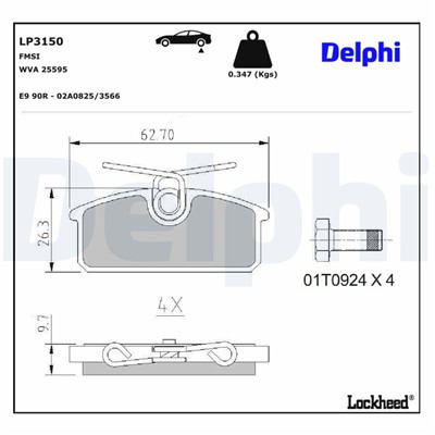 DELPHI LP3150 EAN: 5012759532546.