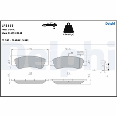 DELPHI LP3153 EAN: 5012759532690.