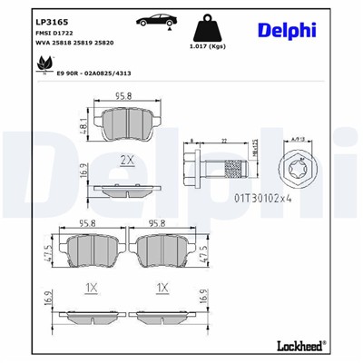 DELPHI LP3165 EAN: 5012759532829.
