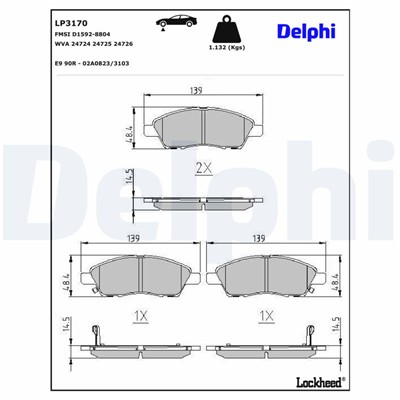 DELPHI LP3170 EAN: 5012759532782.